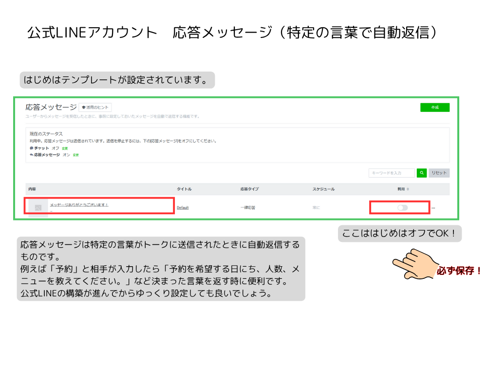 応答メッセージ