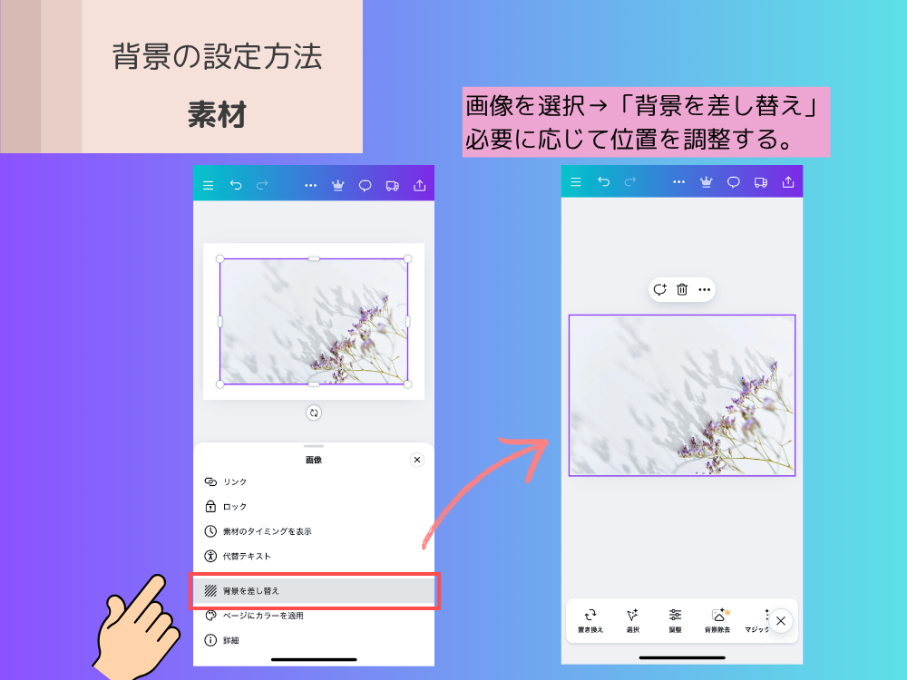 スマホの背景設定
