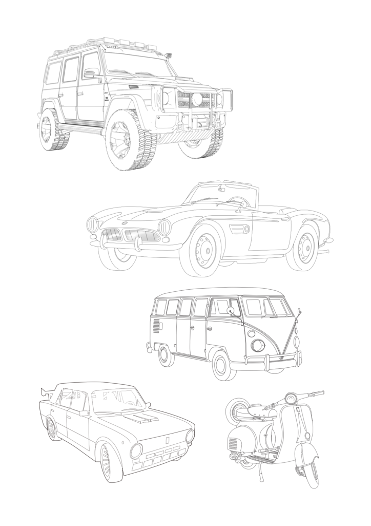 車の線画