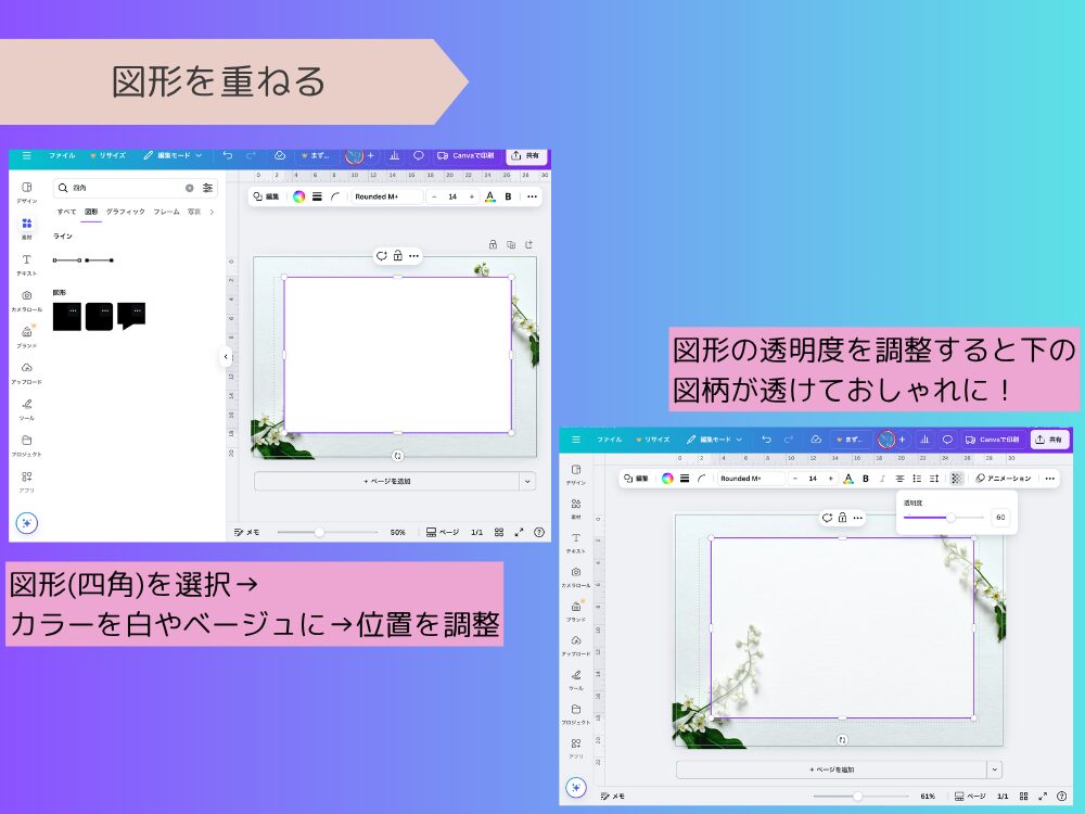 図形を重ねる